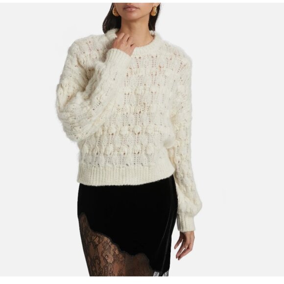 Frame Popcorn Wool-Blend Knit Crewneck Sweater - Picture 2 of 8